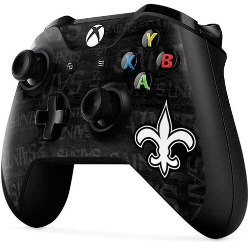 NFL New Orleans Saints Black & White Xbox One X Controller Skin