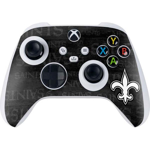 NFL New Orleans Saints Black & White Xbox Series S Controller Skin