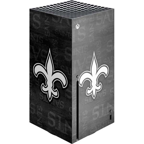 NFL New Orleans Saints Black & White Xbox Series X Console Skin
