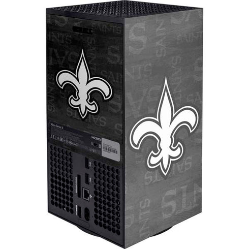 NFL New Orleans Saints Black & White Xbox Series X Console Skin