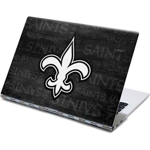 NFL New Orleans Saints Black & White Yoga 910 2-in-1 14in Touch-Screen Skin