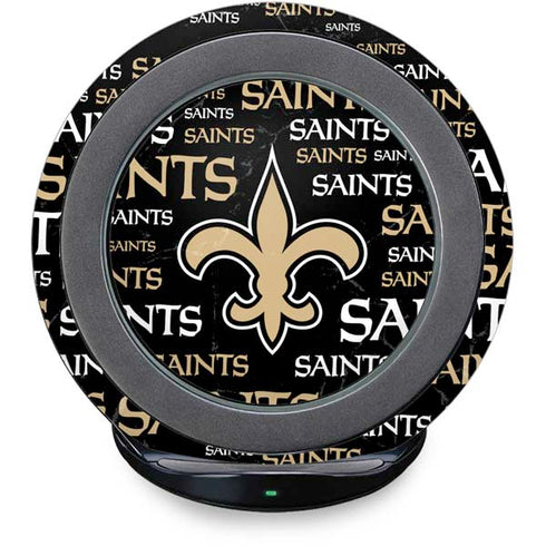 NFL New Orleans Saints Black Blast Fast Charge Wireless Charging Stand Skin
