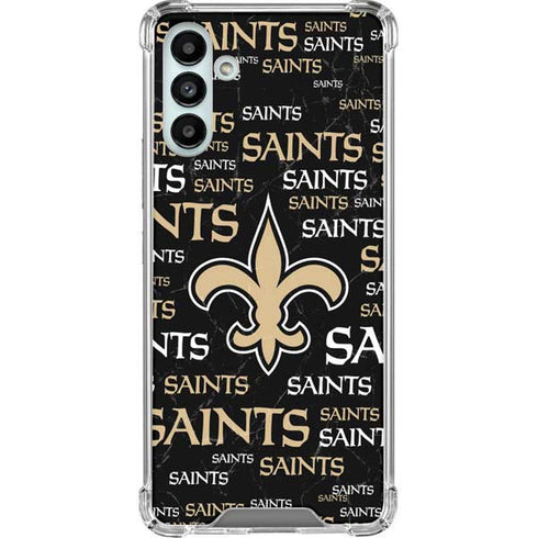 NFL New Orleans Saints Black Blast Galaxy A13 5G Clear Case