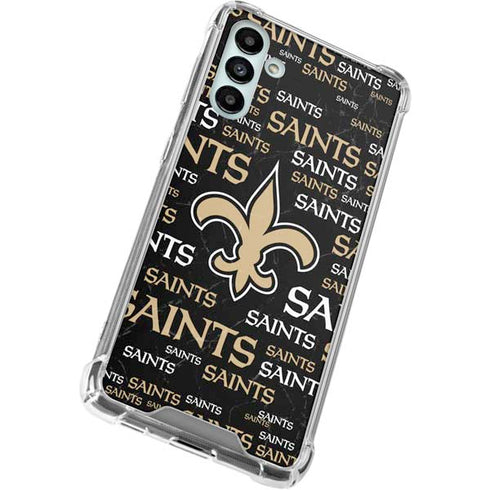 NFL New Orleans Saints Black Blast Galaxy A13 5G Clear Case