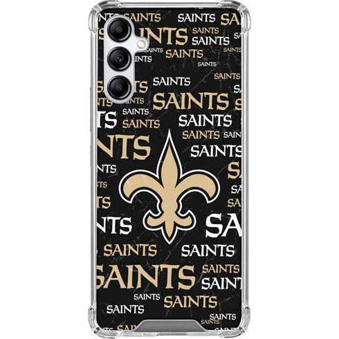 NFL New Orleans Saints Black Blast Galaxy A15 5G Clear Case
