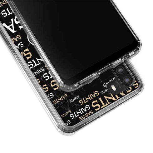 NFL New Orleans Saints Black Blast Galaxy A21 Clear Case
