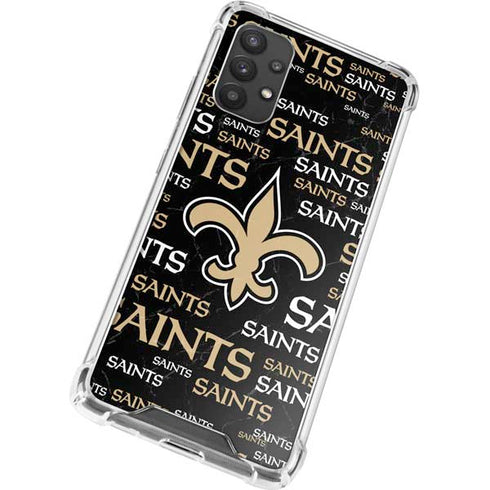 NFL New Orleans Saints Black Blast Galaxy A32 5G Clear Case
