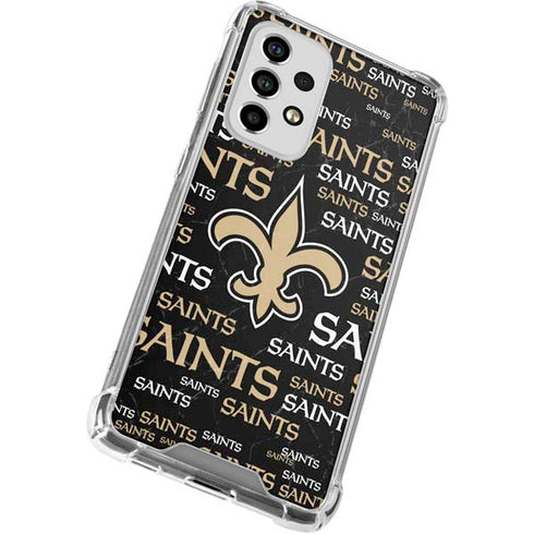 NFL New Orleans Saints Black Blast Galaxy A53 5G Clear Case