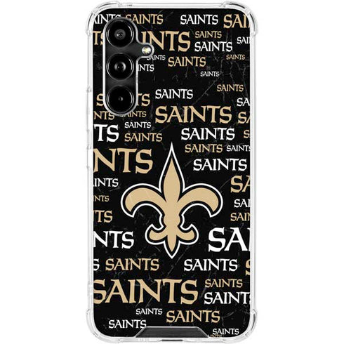 NFL New Orleans Saints Black Blast Galaxy A54 5G Clear Case