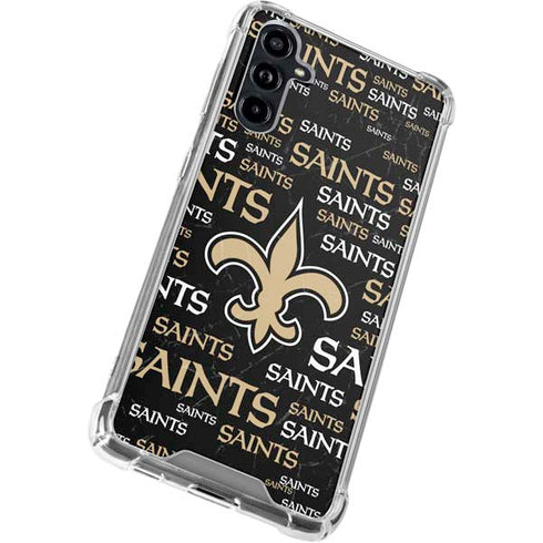 NFL New Orleans Saints Black Blast Galaxy A54 5G Clear Case