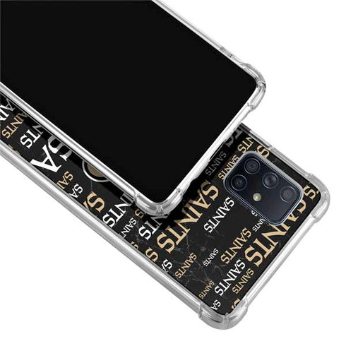 NFL New Orleans Saints Black Blast Galaxy A71 5G Clear Case