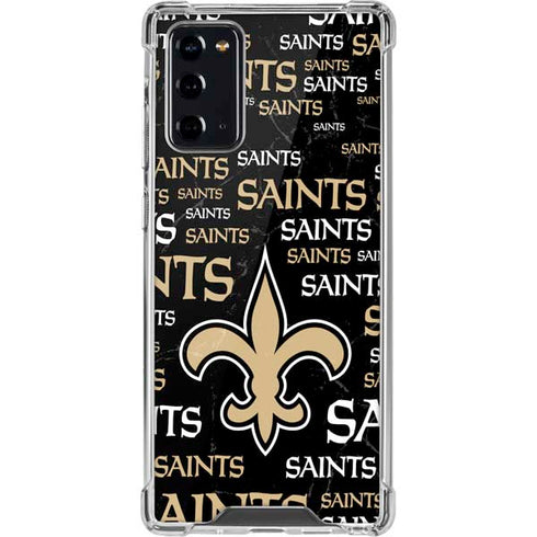 NFL New Orleans Saints Black Blast Galaxy Note20 5G Clear Case