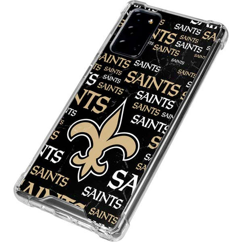 NFL New Orleans Saints Black Blast Galaxy Note20 5G Clear Case