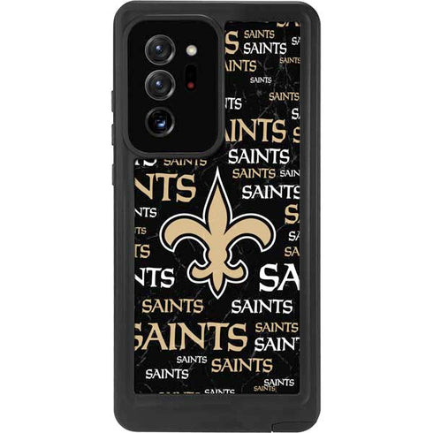 NFL New Orleans Saints Black Blast Galaxy Note20 Ultra 5G Waterproof Case