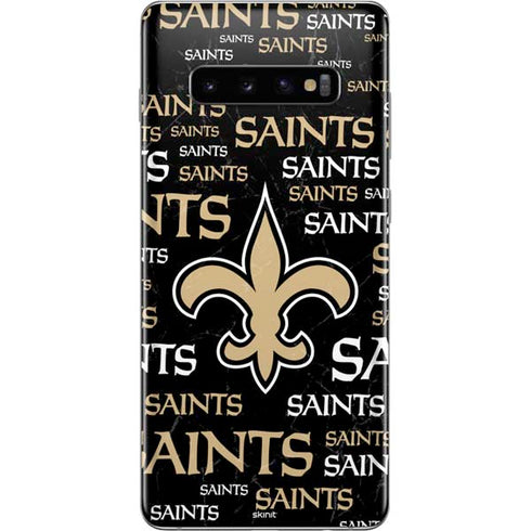 NFL New Orleans Saints Black Blast Galaxy S10 Plus Skin
