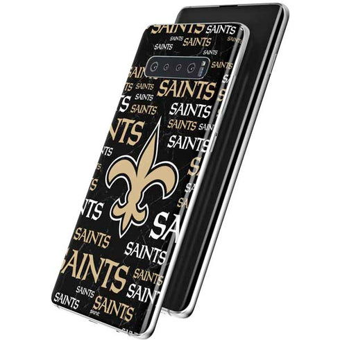 NFL New Orleans Saints Black Blast Galaxy S10 Plus Skin
