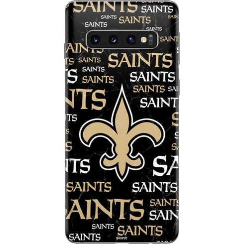 NFL New Orleans Saints Black Blast Galaxy S10 Skin