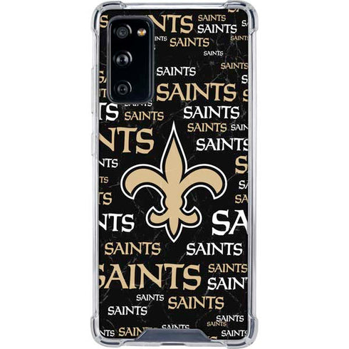 NFL New Orleans Saints Black Blast Galaxy S20 FE Clear Case