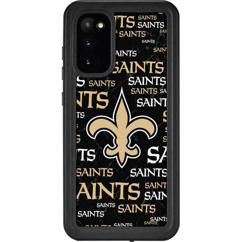NFL New Orleans Saints Black Blast Galaxy S20 Waterproof Case