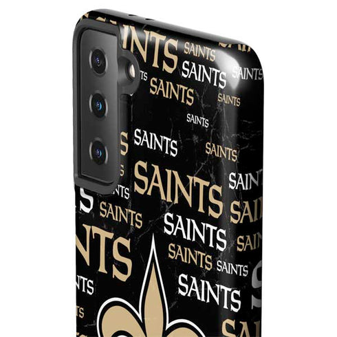 NFL New Orleans Saints Black Blast Galaxy S21 FE Pro Case