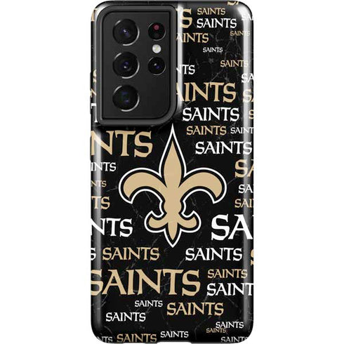 NFL New Orleans Saints Black Blast Galaxy S21 Ultra 5G Pro Case