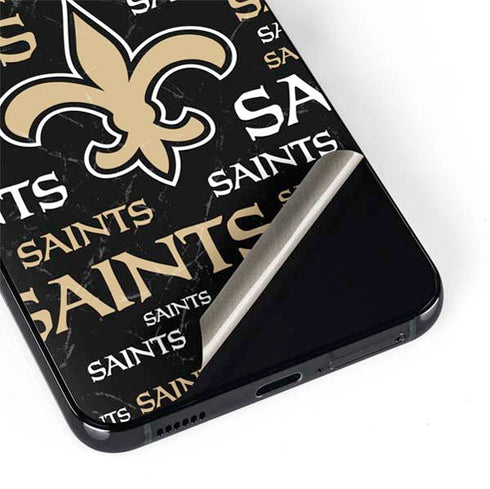 NFL New Orleans Saints Black Blast Galaxy S22 Plus Skin