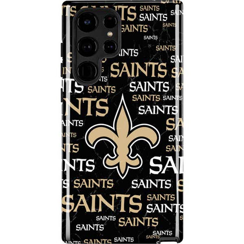 NFL New Orleans Saints Black Blast Galaxy S22 Ultra Pro Case