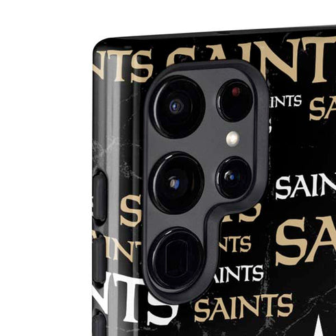 NFL New Orleans Saints Black Blast Galaxy S22 Ultra Pro Case