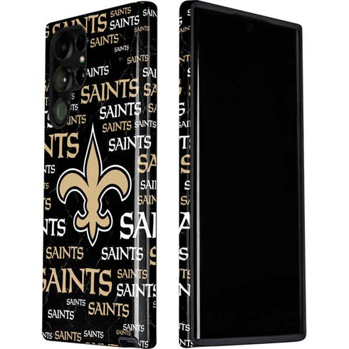 NFL New Orleans Saints Black Blast Galaxy S22 Ultra Pro Case
