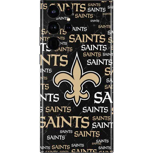 NFL New Orleans Saints Black Blast Galaxy S22 Ultra Skin