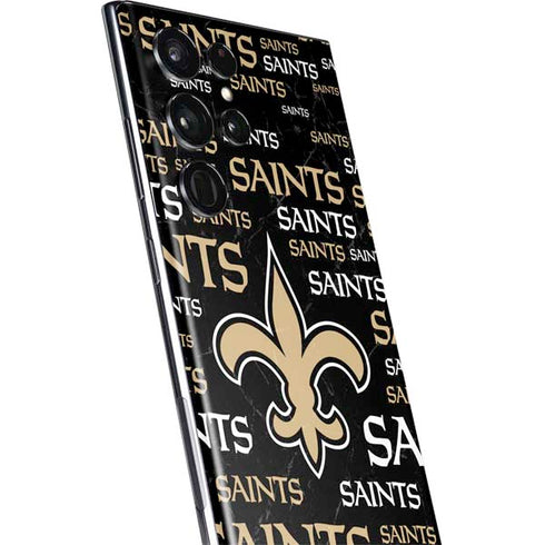 NFL New Orleans Saints Black Blast Galaxy S22 Ultra Skin