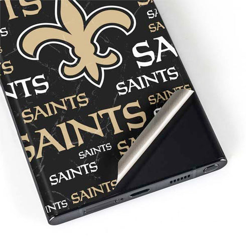 NFL New Orleans Saints Black Blast Galaxy S22 Ultra Skin