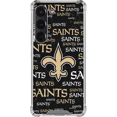 NFL New Orleans Saints Black Blast Galaxy S23 Clear Case
