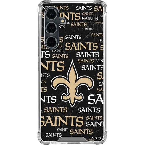 NFL New Orleans Saints Black Blast Galaxy S23 FE Clear Case