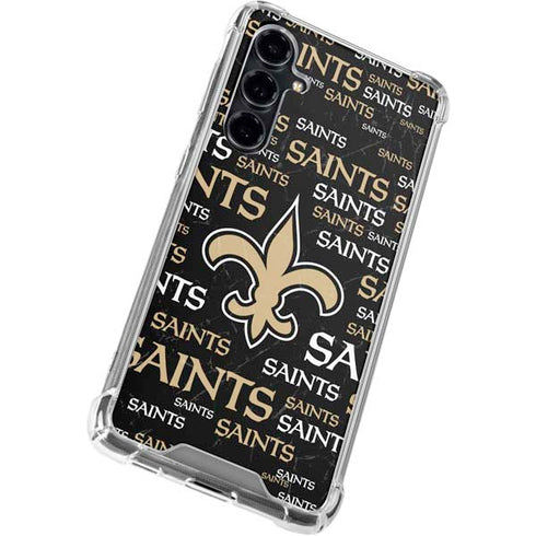 NFL New Orleans Saints Black Blast Galaxy S23 FE Clear Case