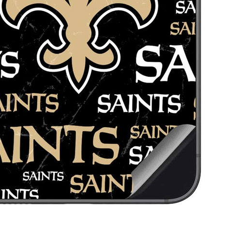 NFL New Orleans Saints Black Blast Galaxy S23 FE Skin