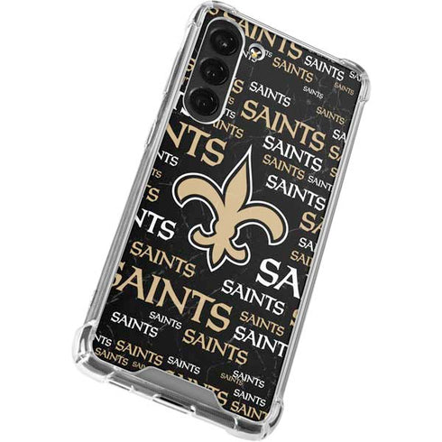 NFL New Orleans Saints Black Blast Galaxy S23 Plus Clear Case