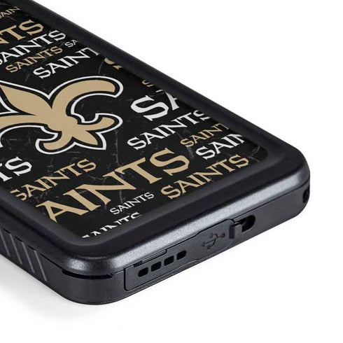 NFL New Orleans Saints Black Blast Galaxy S23 Plus Waterproof Case
