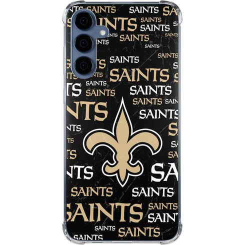 NFL New Orleans Saints Black Blast Galaxy S24 Clear Case