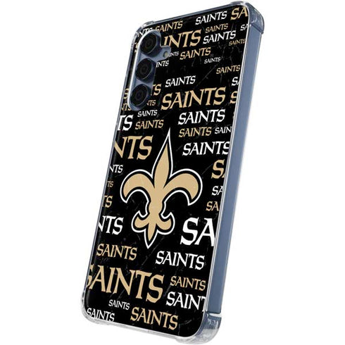 NFL New Orleans Saints Black Blast Galaxy S24 Clear Case