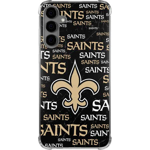 NFL New Orleans Saints Black Blast Galaxy S24 Plus Clear Case