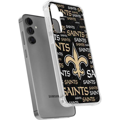 NFL New Orleans Saints Black Blast Galaxy S24 Plus Clear Case