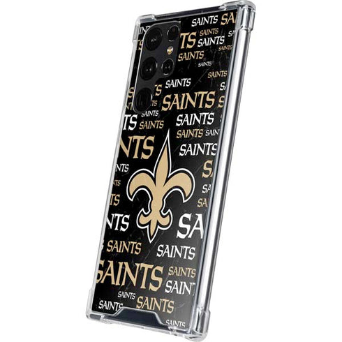 NFL New Orleans Saints Black Blast Galaxy S24 Ultra Clear Case
