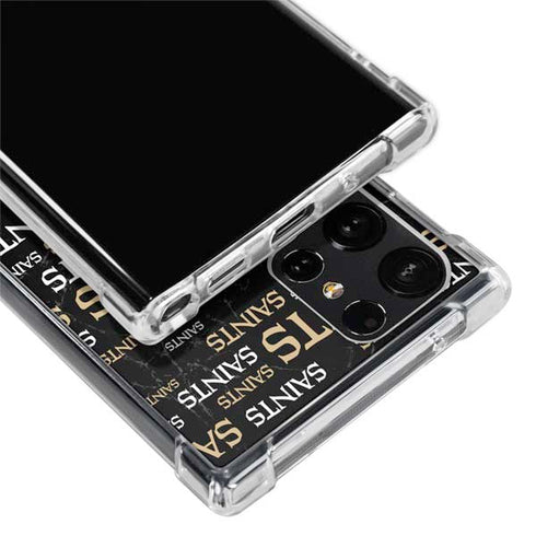 NFL New Orleans Saints Black Blast Galaxy S24 Ultra Clear Case