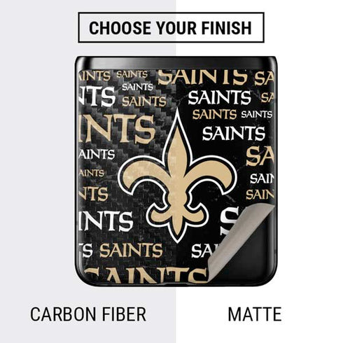 NFL New Orleans Saints Black Blast Galaxy Z Flip Skin