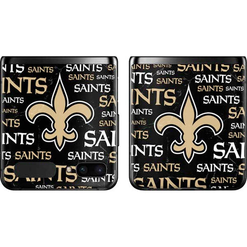 NFL New Orleans Saints Black Blast Galaxy Z Flip Skin
