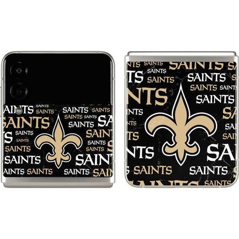 NFL New Orleans Saints Black Blast Galaxy Z Flip3 5G Skin
