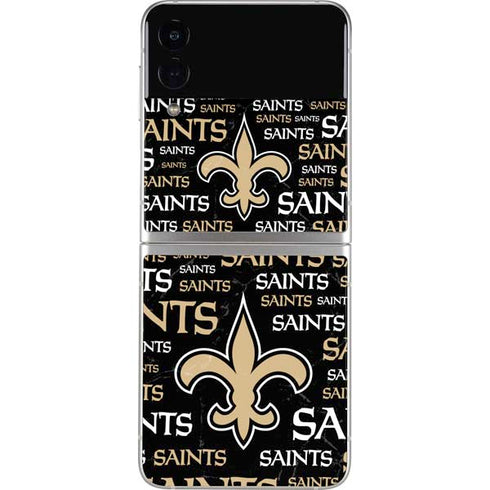 NFL New Orleans Saints Black Blast Galaxy Z Flip3 5G Skin