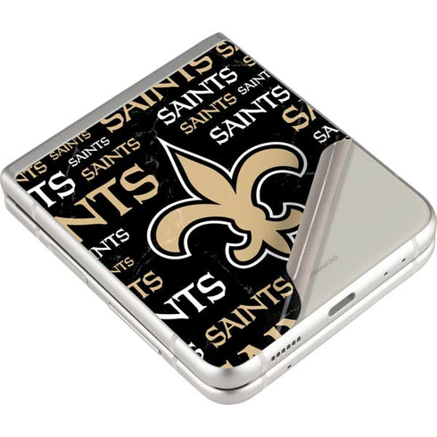 NFL New Orleans Saints Black Blast Galaxy Z Flip3 5G Skin