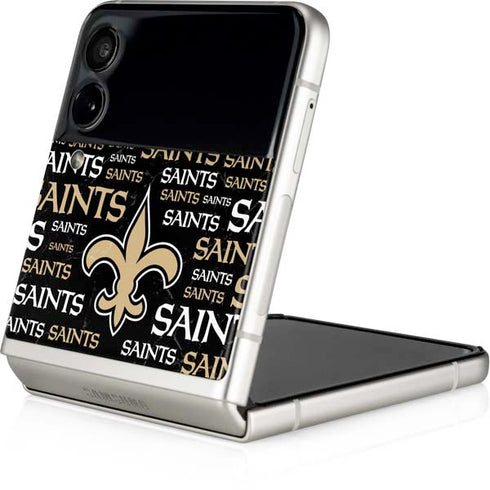 NFL New Orleans Saints Black Blast Galaxy Z Flip4 5G Skin